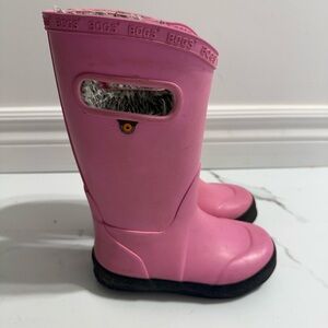 Bogs Kids' Pink Waterproof Boots - Sherpa Lined